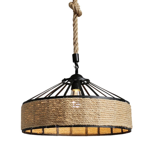 Industriële Hanglamp Zwart met Touw – Modern Woonkamer Lamp voor Stijlvolle Verlichting 0