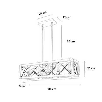 Industriële Hanglamp met Hout en Vijf Verlichtingspunten – Perfect voor Moderne Interieurs 6