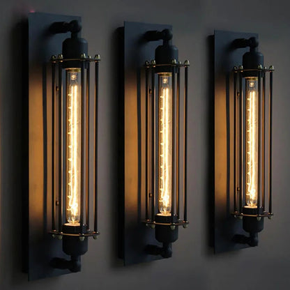 Industriële Wandlamp Zwart met Retro Design voor Slaapkamer en Woonkamer – Snoerloze Muurlamp voor Binnen 1