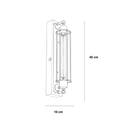 Industriële Wandlamp Zwart met Retro Design voor Slaapkamer en Woonkamer – Snoerloze Muurlamp voor Binnen 3