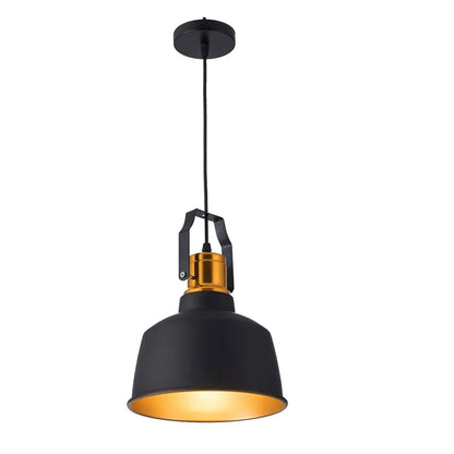 Industriële Zwarte Hanglamp met Gouden Accenten voor Woonkamer en Eettafel – Stijlvolle Verlichting 1
