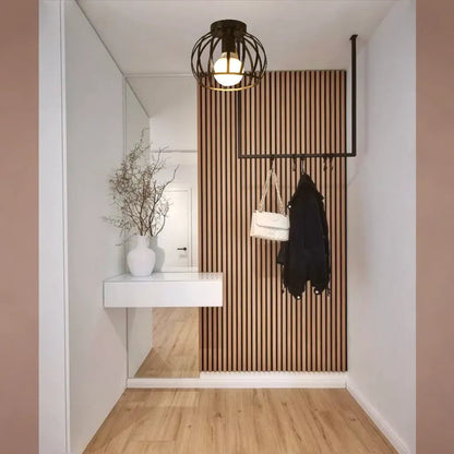 Industriële Zwarte Plafondlamp voor Slaapkamer en Gang – Stijlvolle Plafonnière met Open Afwerking 4