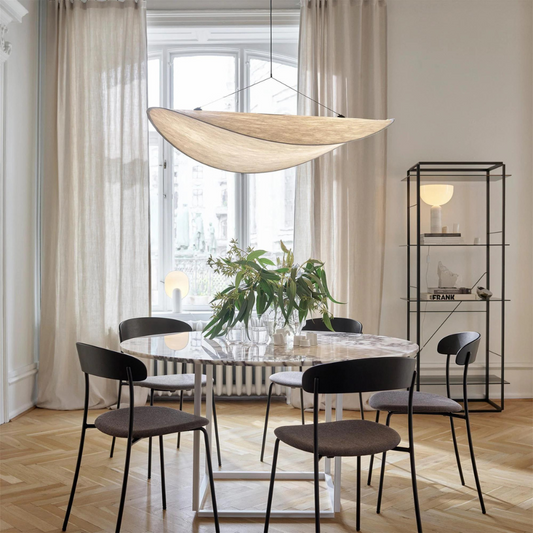 Japandi Hanglamp van Hoogwaardige Zijde – Elegante Verlichting voor Woonkamer of Eettafel, Verstelbare Hoogte 1