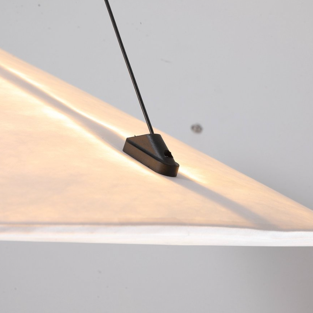 Japandi Zijden Hanglamp – Ovaal Design van Metaal en Zijden met LED Lichtbron 6