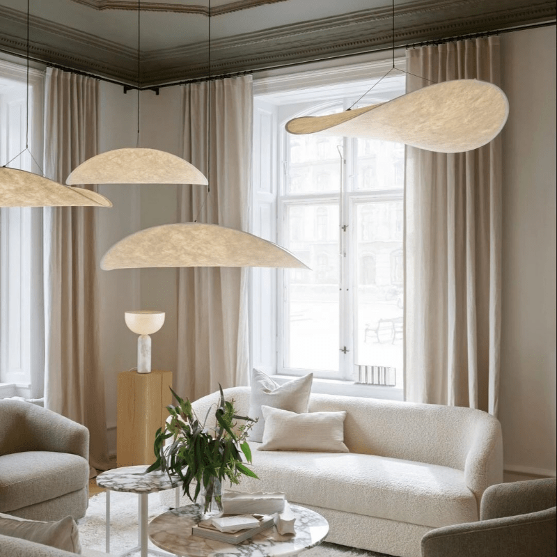 Japandi Zijden Hanglamp – Ovaal Design van Metaal en Zijden met LED Lichtbron 7