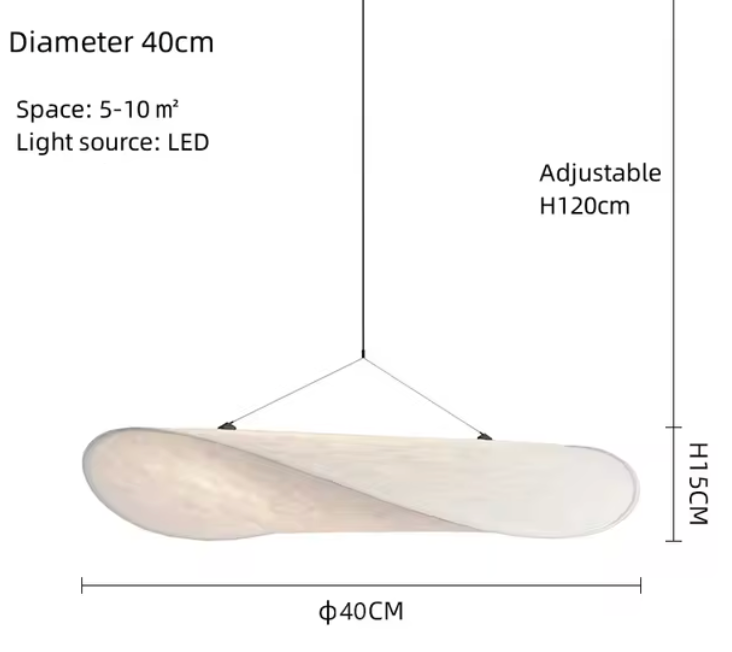 Japandi Zijden Hanglamp – Ovaal Design van Metaal en Zijden met LED Lichtbron 8