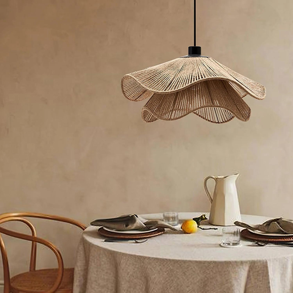 Jute Lampenkap Le Cap Pontos – Boho Design met Natuurlijke Elegantie voor Warm Licht in Elke Ruimte 3