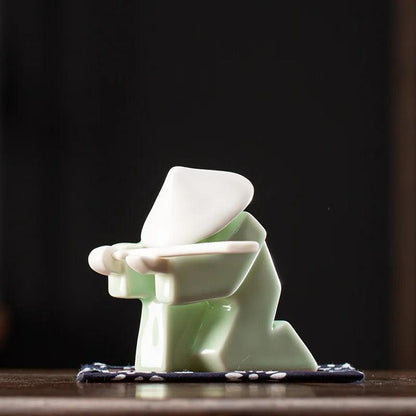 Keramische Samurai Wierookhouder - Elegante Wierook Houders voor Theeceremonies en Woninginrichting, 20 x 10 x 15 cm 6