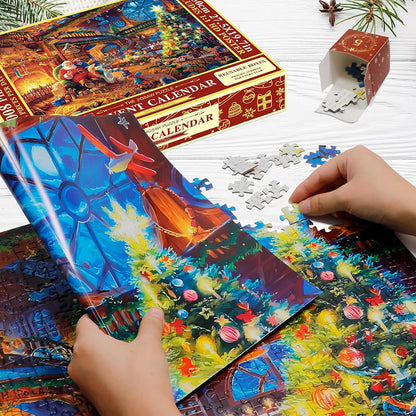 Kerst Puzzel Adventskalender met 1008 Stukjes en 24 Herbruikbare Doosjes – Uniek Kerstontwerp met Poster 2
