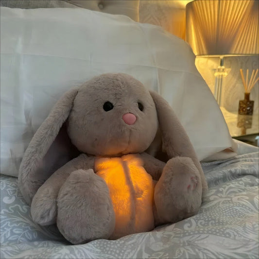 Knuffel Konijn met Kalmerende Geluiden en Licht – Zacht Pluche voor Ontspanning en Comfort 0