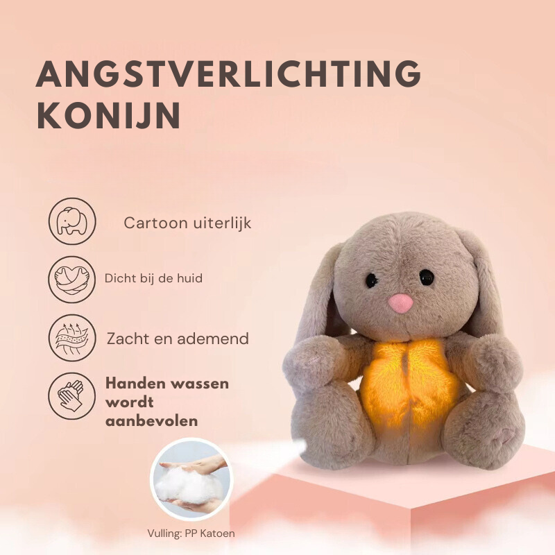 Knuffel Konijn met Kalmerende Geluiden en Licht – Zacht Pluche voor Ontspanning en Comfort 5