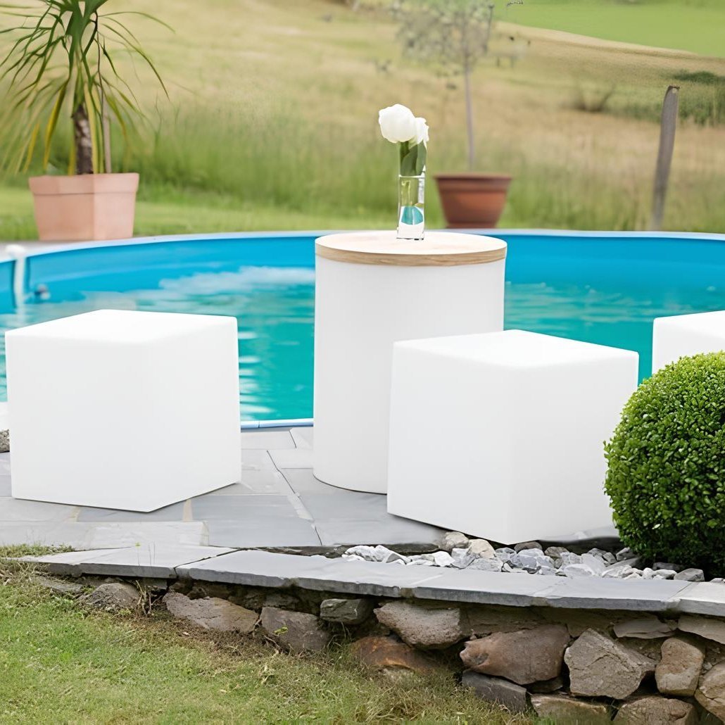 Kubistische Tuinlamp met LED Verlichting en Oplaadbare Batterij – Weerbestendig en Modern Design 7