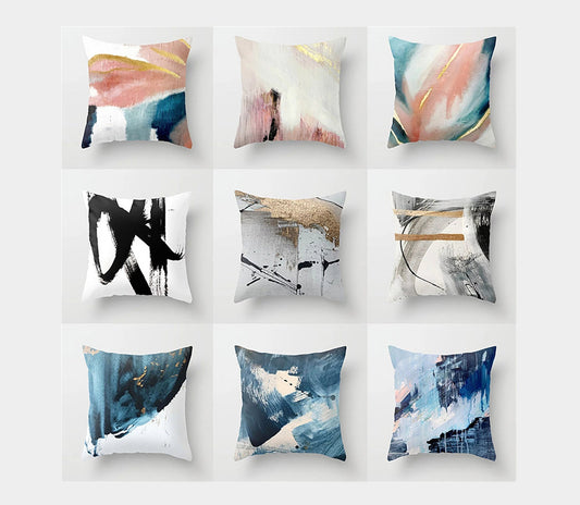 Kussenhoezen 45x45 cm met Unieke Oliekunst – Duurzaam Pluche, Ademend en Machinewasbaar 0
