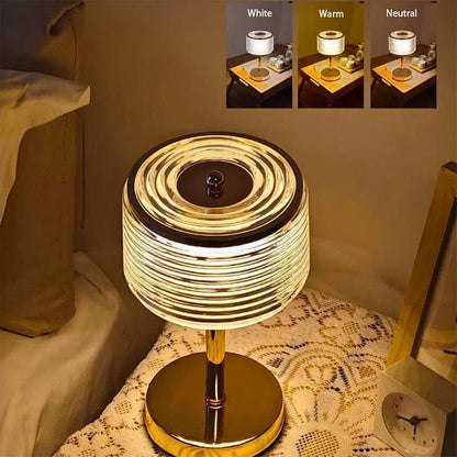LED-Ring Tafellamp met Meerlaagse Lampenkap – Gouden Tafellamp voor Elegante Interieurs 3