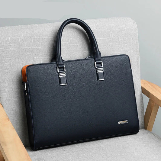 Leren Laptoptas Heren met Verstelbare Schouderriem – Ruim en Stijlvol voor 14-15 Inch Laptops 0