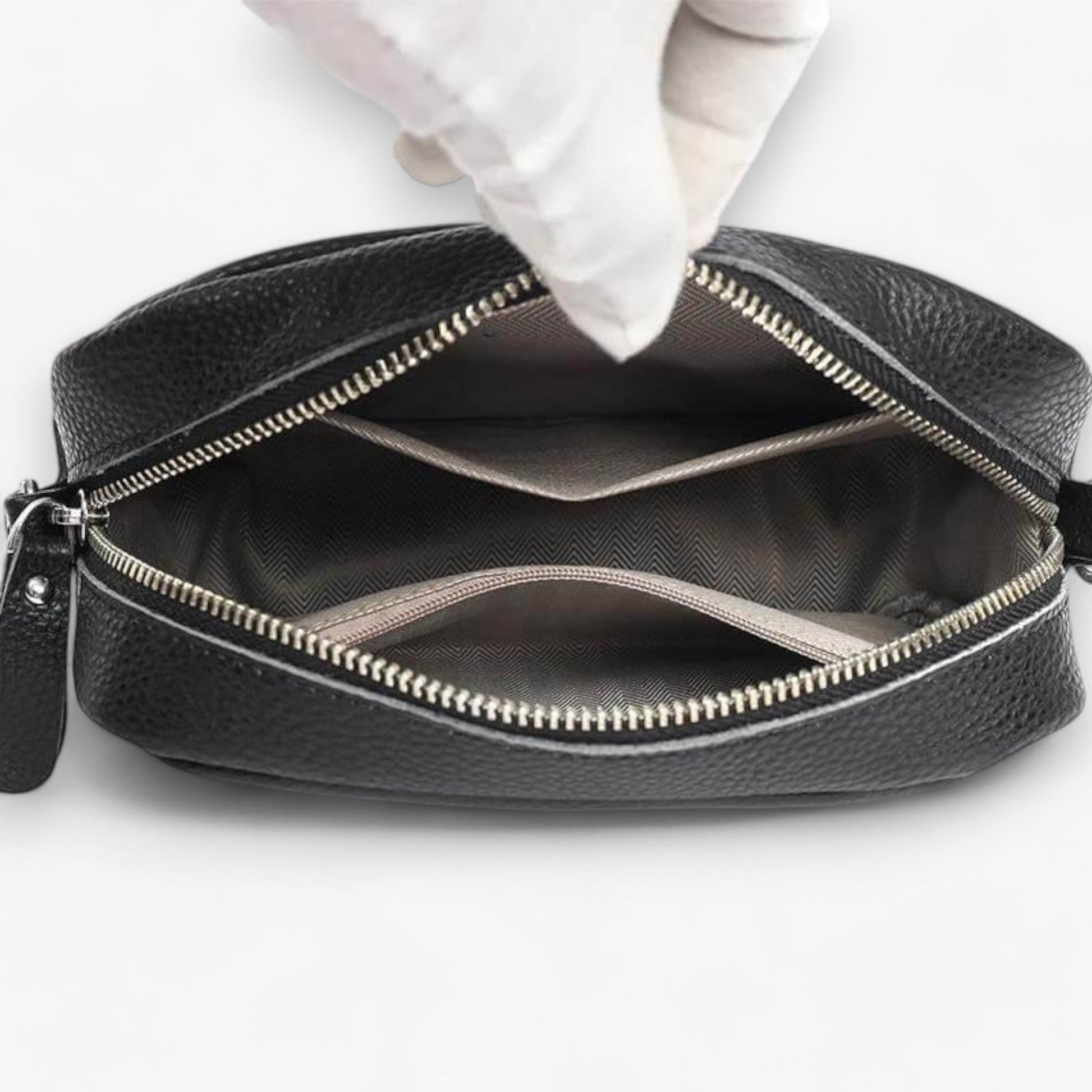 Leren Schoudertas Dames – Elegante Zwarte Crossbody Tas met Rits voor Dagelijks Gebruik 8