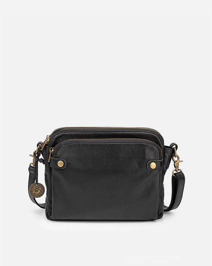 Leren Schoudertas Dames met Verstelbare Riem en Ruime Opslag - Zwarte Crossbody Tas voor Stijl en Functionaliteit 2