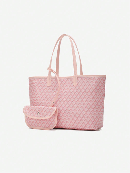 Lichtgewicht PVC Schoudertas Dames – Ruime Tote Bag voor Studenten met Stevige Hengsels en Waterafstotend Materiaal 0