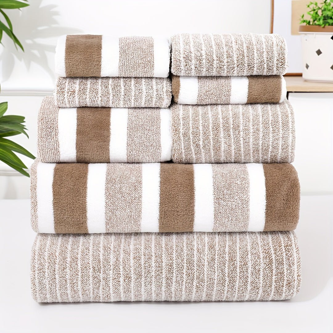 Luxe Koraal Badhanddoek Set – Ultra-Zacht en Snel Droog, 8-Delige Set voor Optimaal Comfort 0