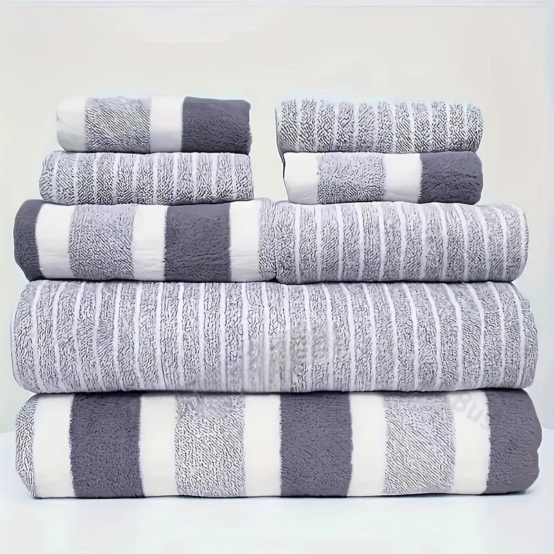Luxe Koraal Badhanddoek Set – Ultra-Zacht en Snel Droog, 8-Delige Set voor Optimaal Comfort 7