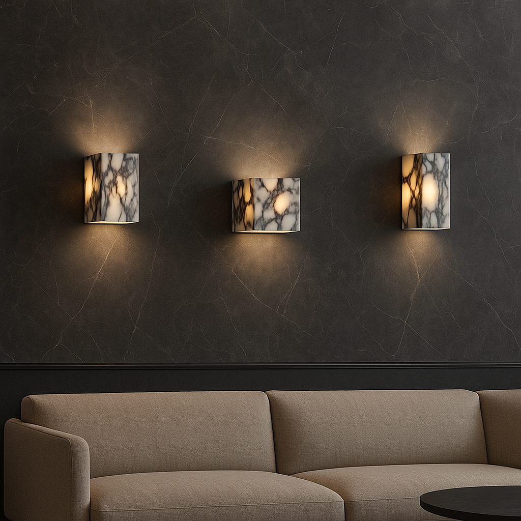 Marmeren Wandlamp in Kubusvorm met LED Verlichting – Minimalistisch Design 3
