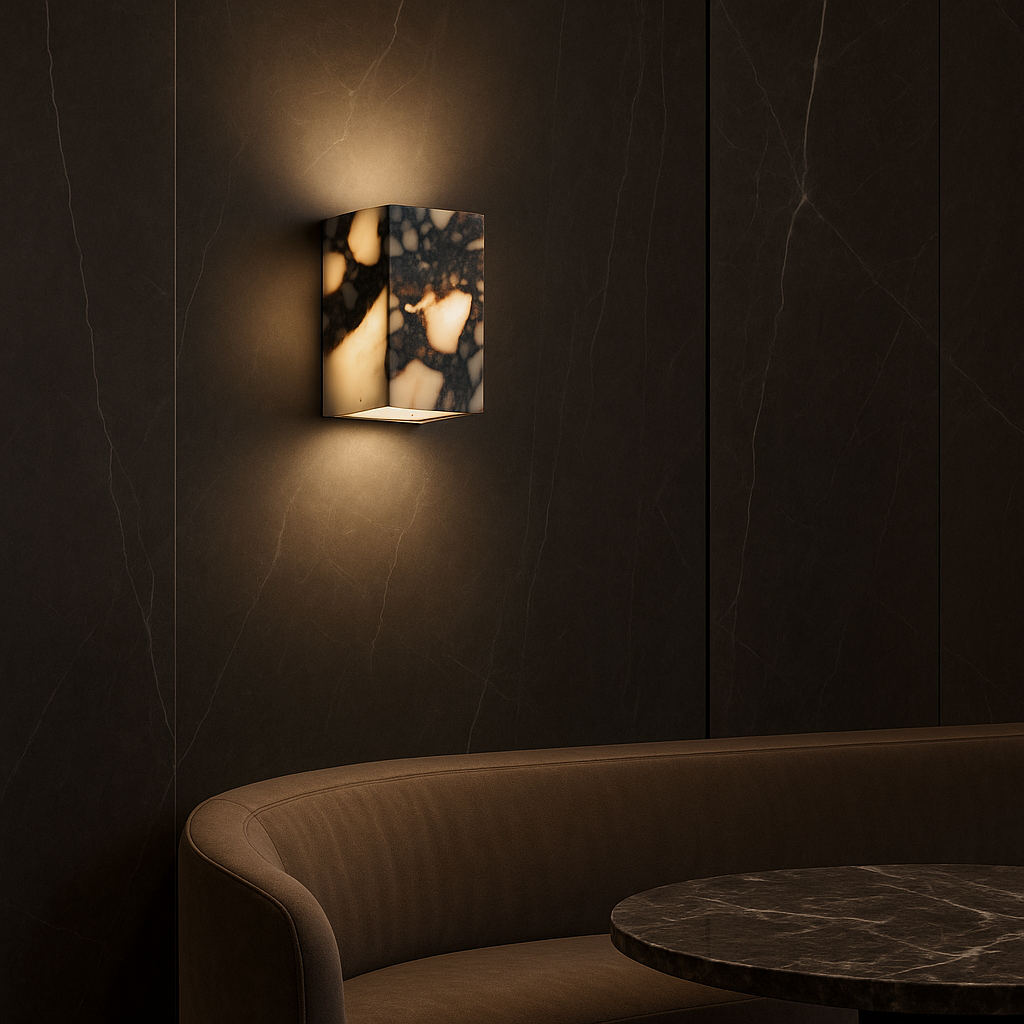 Marmeren Wandlamp in Kubusvorm met LED Verlichting – Minimalistisch Design 4