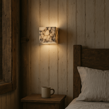 Marmeren Wandlamp in Kubusvorm met LED Verlichting – Minimalistisch Design 5