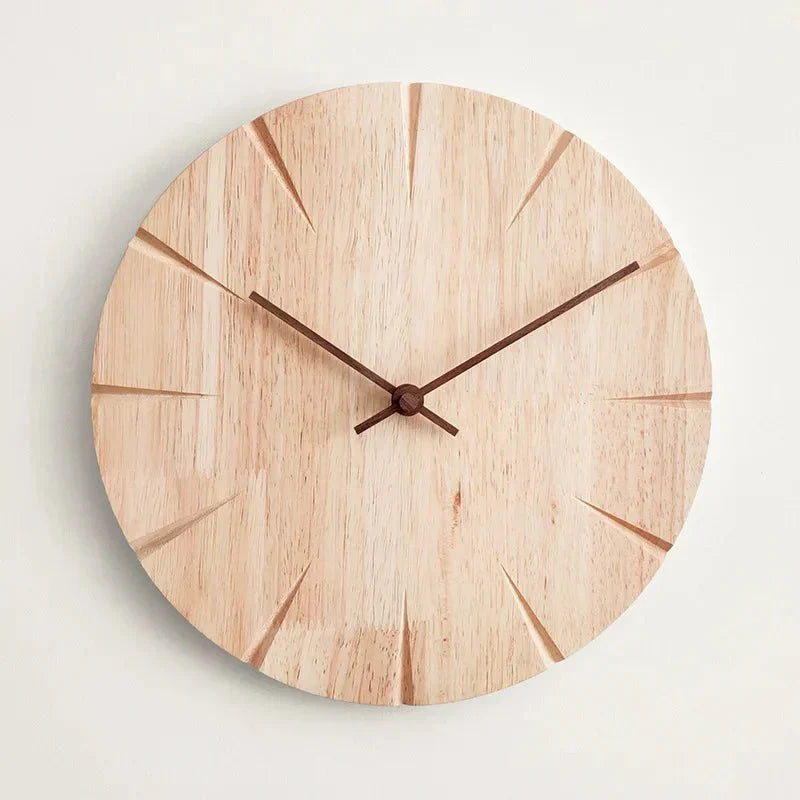 Massief Houten Wandklok met Slingerbeweging – Minimalistisch en Tijdloos Design 0