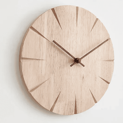 Massief Houten Wandklok met Slingerbeweging – Minimalistisch en Tijdloos Design 1