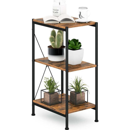 Metalen Opbergrek met 3 Planken - Multifunctioneel Staand Rek voor Keuken, Badkamer en Woonkamer - Zwart 30x44x76,8 cm 0