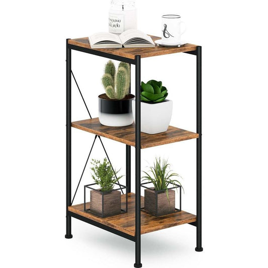 Metalen Opbergrek met 3 Planken - Multifunctioneel Staand Rek voor Keuken, Badkamer en Woonkamer - Zwart 30x44x76,8 cm 0