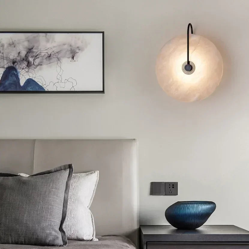 Minimalistische Marmeren Wandlamp met LED Verlichting – Creatief Ontwerp voor Woonkamer en Slaapkamer 3