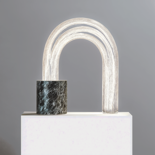 Minimalistische Tafellamp van Glas en Marmer – Stijlvolle Verlichting voor Bureaus en Tafeldecoratie 0