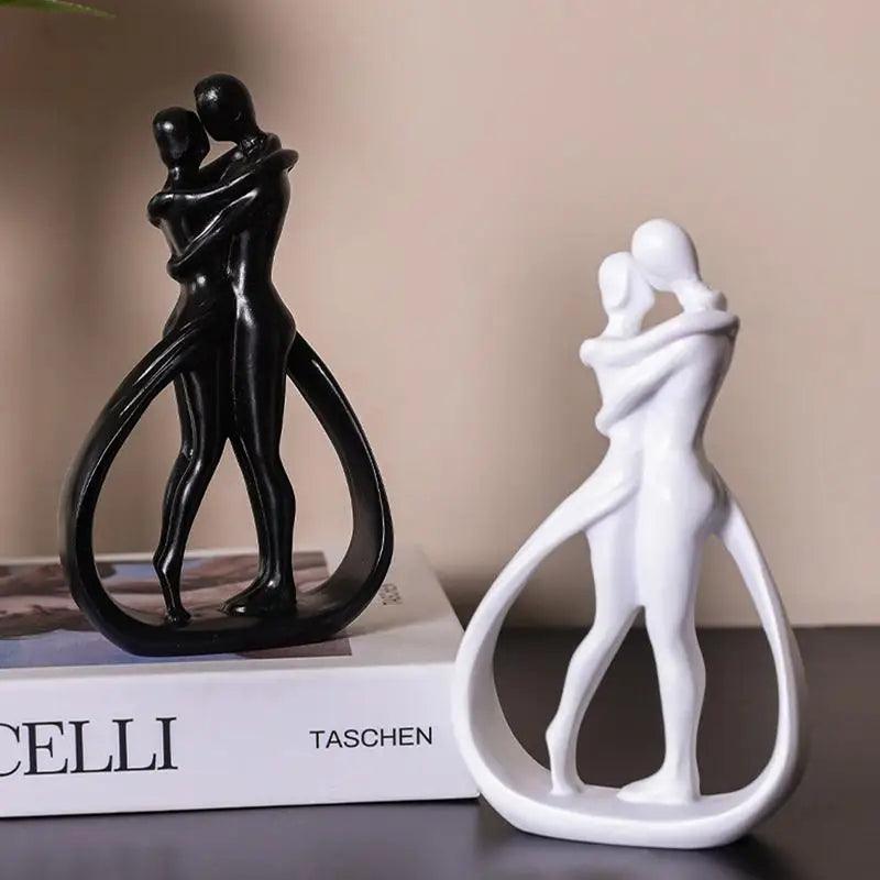 Modern Abstract Beeld van Knuffelend Koppel in Hars – Elegante Decoratie voor Woonkamer, Slaapkamer of Kantoor 5
