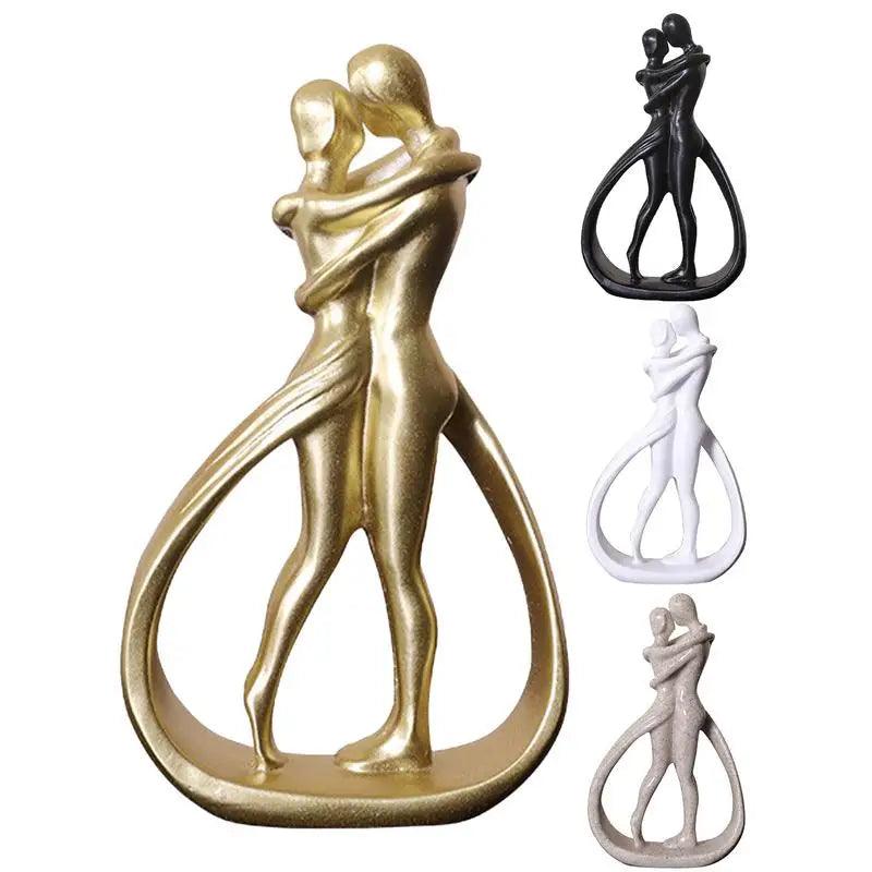 Modern Abstract Beeld van Knuffelend Koppel in Hars – Elegante Decoratie voor Woonkamer, Slaapkamer of Kantoor 6
