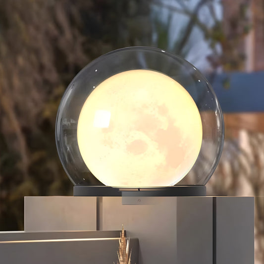 Moderne Buitenlamp Zwart van Roestvrij Staal met Maanlichtontwerp - Waterdichte Wandlamp Buiten op Zonne-energie en Bedraad 0