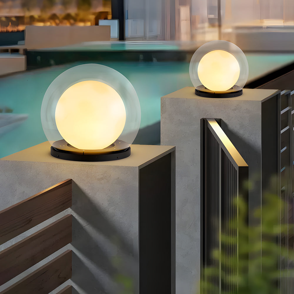 Moderne Buitenlamp Zwart van Roestvrij Staal met Maanlichtontwerp - Waterdichte Wandlamp Buiten op Zonne-energie en Bedraad 1