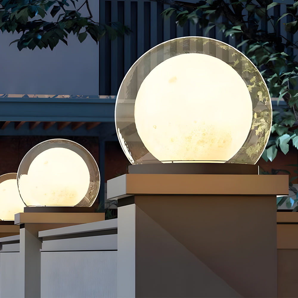 Moderne Buitenlamp Zwart van Roestvrij Staal met Maanlichtontwerp - Waterdichte Wandlamp Buiten op Zonne-energie en Bedraad 2