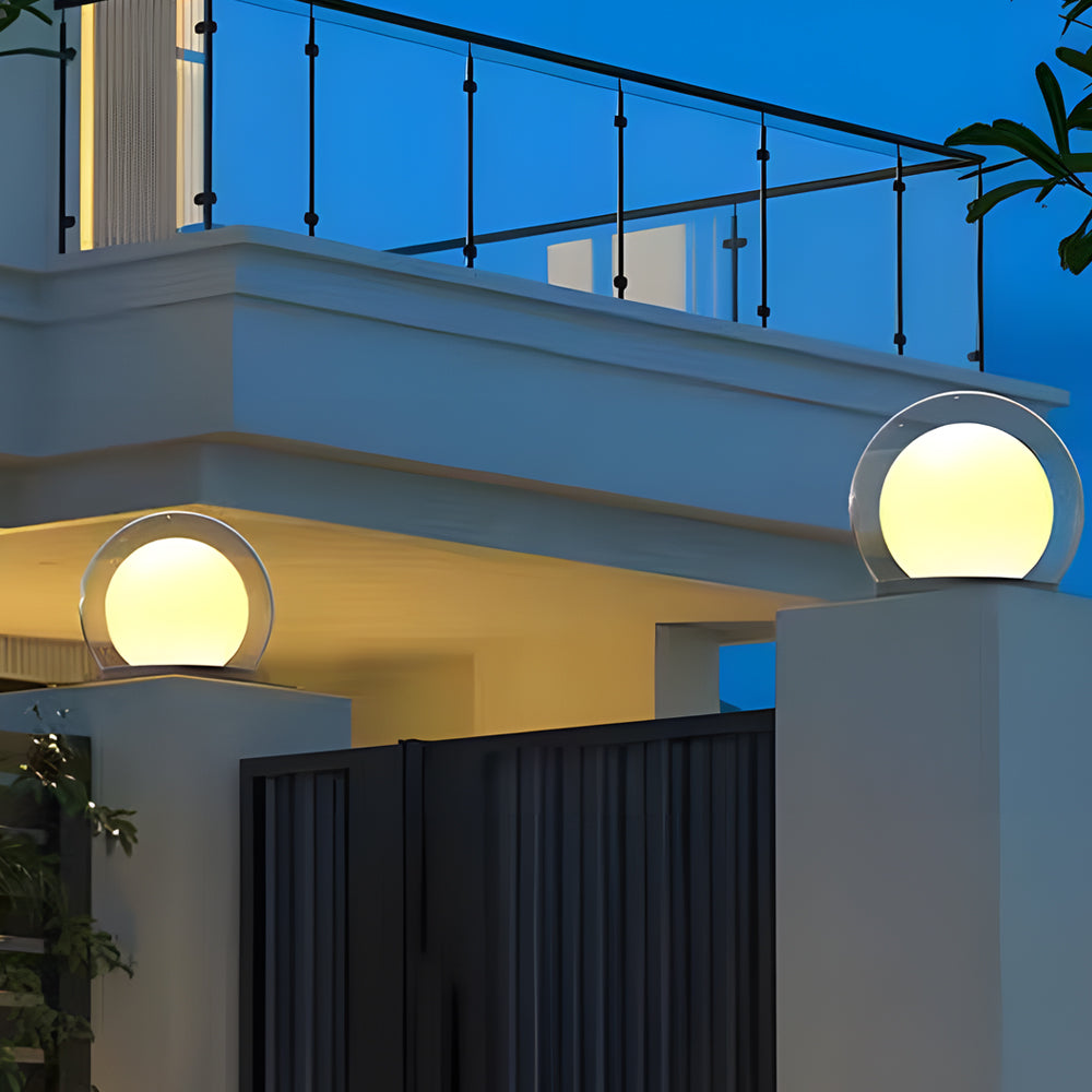 Moderne Buitenlamp Zwart van Roestvrij Staal met Maanlichtontwerp - Waterdichte Wandlamp Buiten op Zonne-energie en Bedraad 5