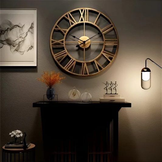 Moderne Grote Wandklok van Metaal met Uniek 3D Ontwerp - Stijlvolle Decoratie voor Woonkamer en Kantoor 1