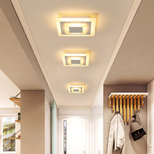 Moderne LED Plafondlamp in Ronde en Vierkante Vorm – Duurzaam Acryl met Energiezuinige Verlichting voor Slaapkamer en Gang 0