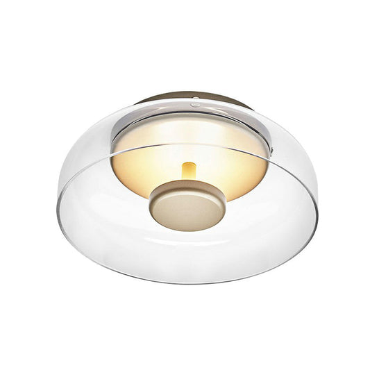 Moderne LED Plafondlamp met Glazen Kap in Rookgrijs of Amber – Sfeervolle Plafonnière voor Slaapkamer en Hal 1