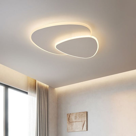 Moderne LED Plafondlamp van Metaal en Acryl in Wit voor Slaapkamer en Woonkamer 0