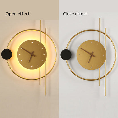 Moderne LED Wandlamp Klok in Zwart Metaal voor Kinderkamer en Woonkamer 7
