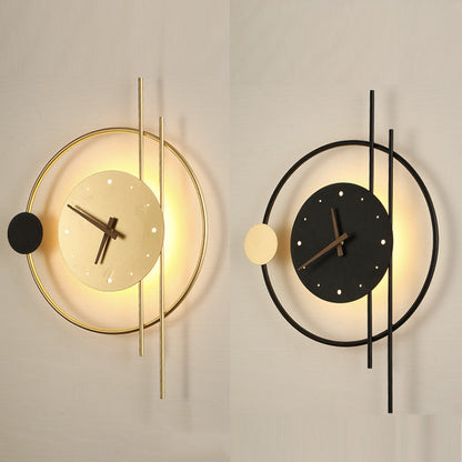 Moderne LED Wandlamp Klok in Zwart Metaal voor Kinderkamer en Woonkamer 8