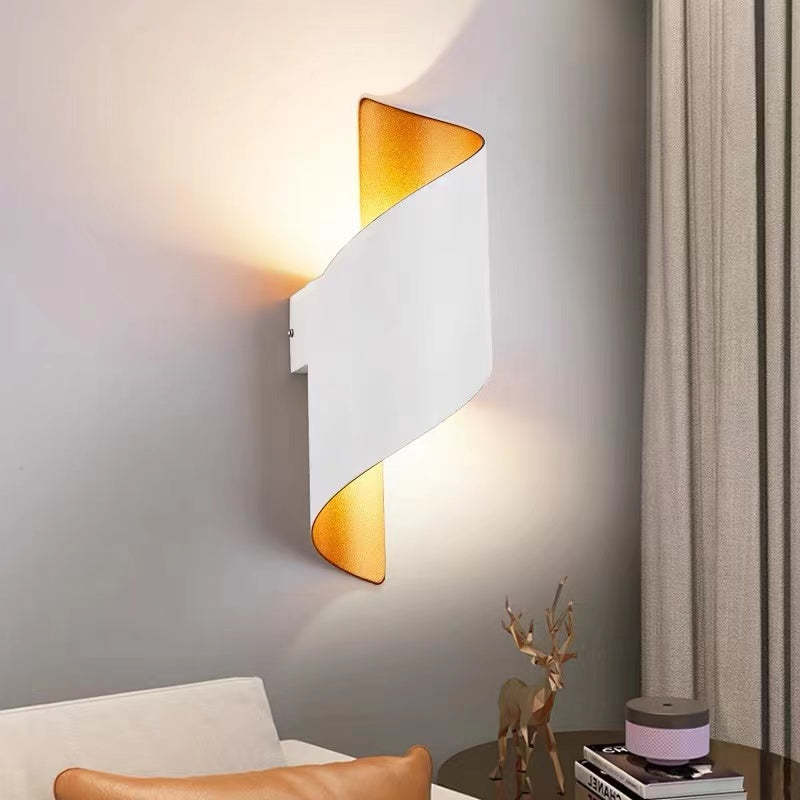 Moderne LED Wandlamp met Spiraalontwerp – Wit/Zwart Metaal voor Binnengebruik 10