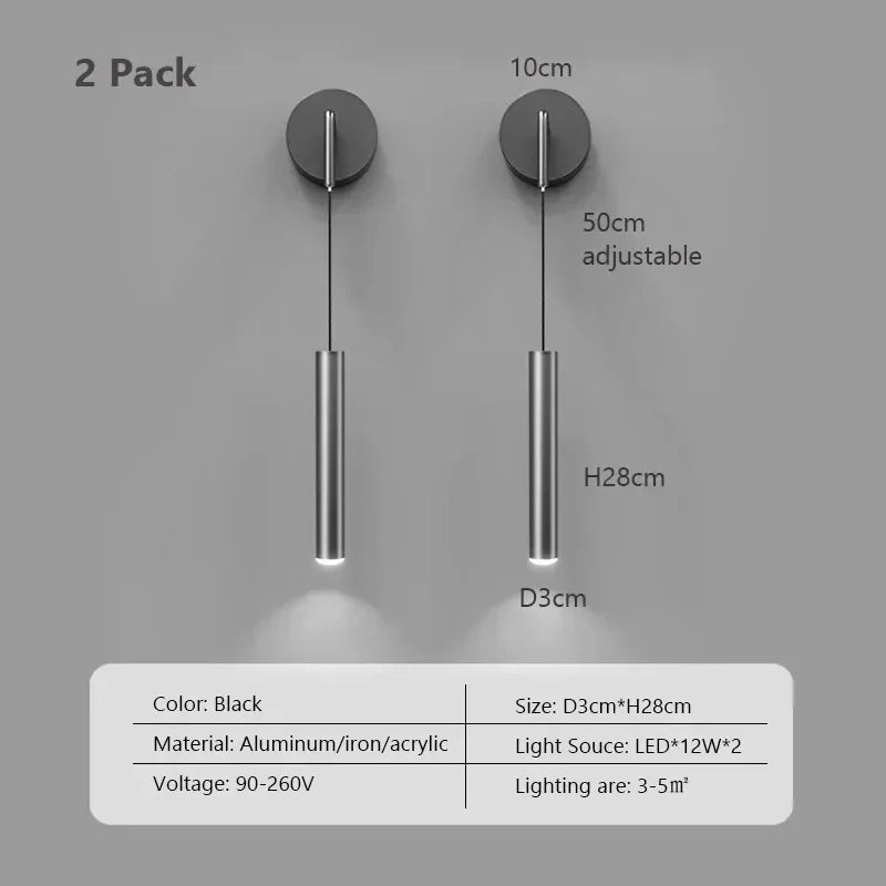 Moderne LED Wandlamp voor Slaapkamer – Creatieve Aluminium Wandkandelaar voor Lezen 11