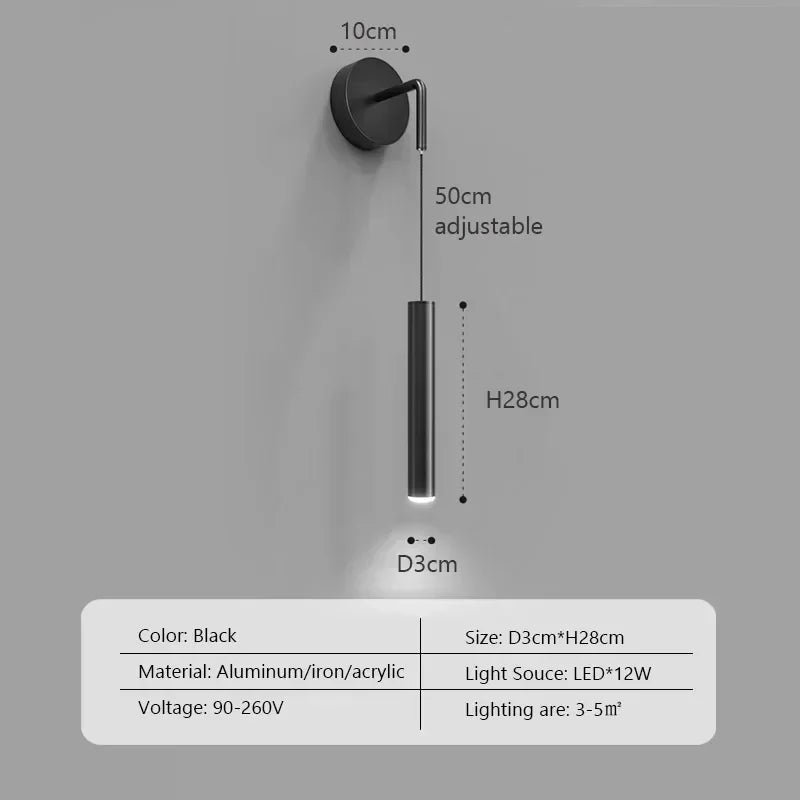 Moderne LED Wandlamp voor Slaapkamer – Creatieve Aluminium Wandkandelaar voor Lezen 7