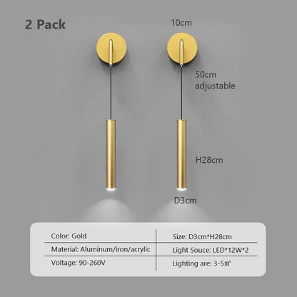 Moderne LED Wandlamp voor Slaapkamer – Creatieve Aluminium Wandkandelaar voor Lezen 8