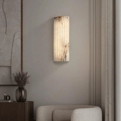Moderne Marmeren Wandlamp met Minimalistisch Design voor Slaapkamer en Woonkamer – Wit met Gouden Accenten 2
